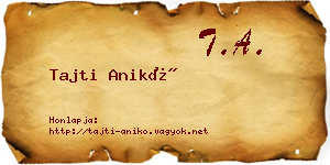 Tajti Anikó névjegykártya
